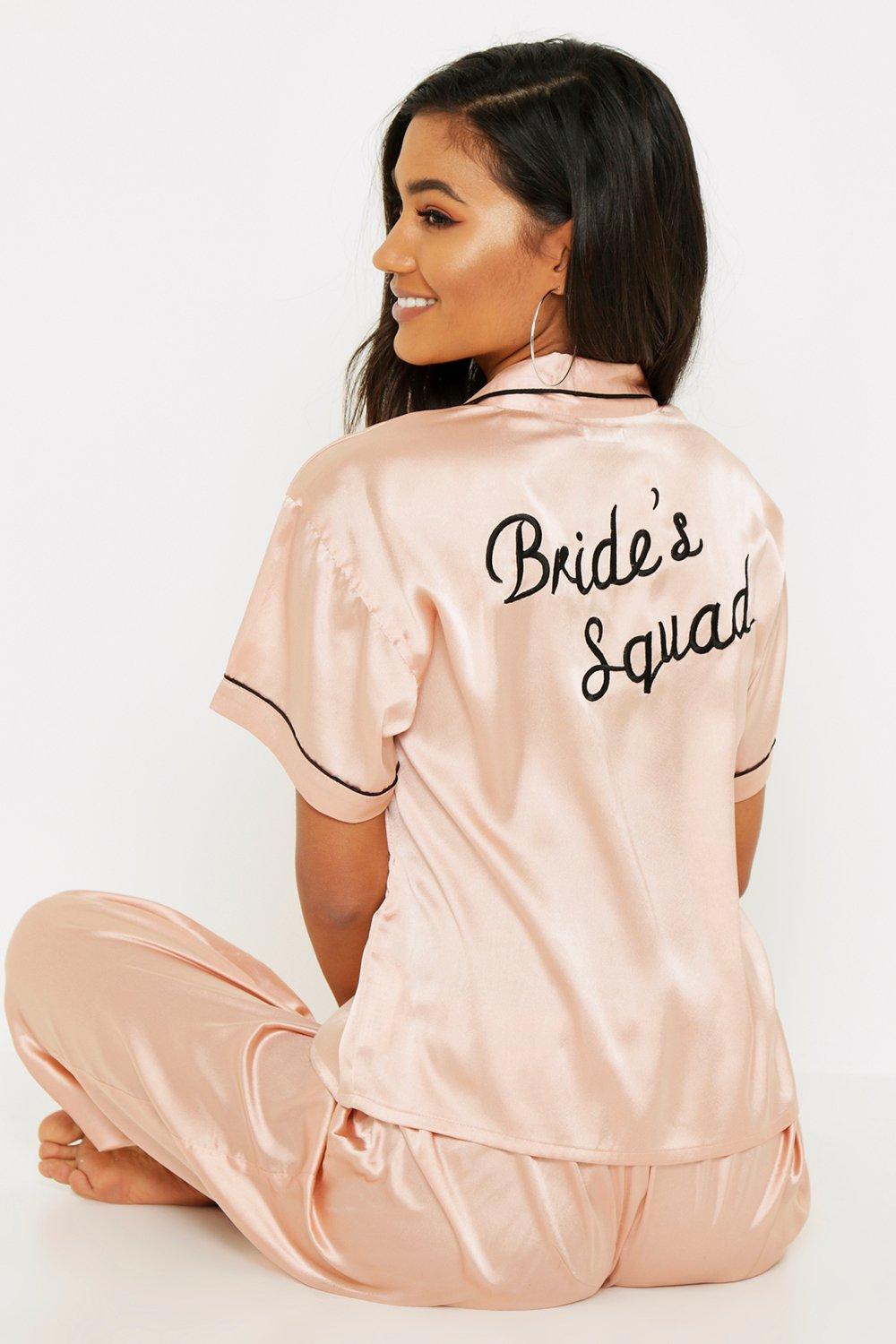 Brides Squad Embroidered Pajamas boohoo